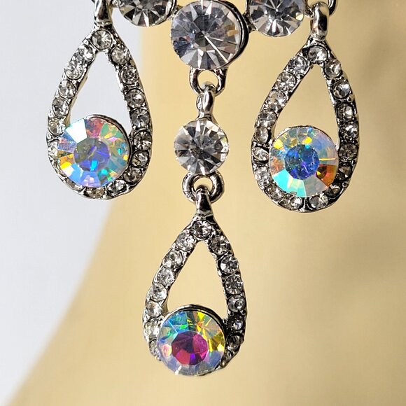 Aurora Borealis Crystal Earrings - Picture 7 of 10